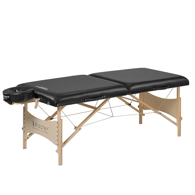 Master Massage 30" Balboa Massage Table Beauty Bed Package with Extra Music Master Universal/Cresenct Sound Face Cradle Cushion - Black