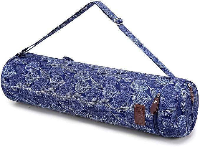 Yoga Mat Bag,Full-zip Exercise Yoga Mat Canvas Carry Bag for Women and Men - Double Storage Pocket,Easy Access Zipper, Adjustable Shoulder Strap and Handle,Fits Most Mat
