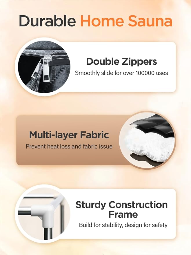 Portable Steam Sauna for Home | 71" Full Body Sauna Tent with 1200W 3L Steamer, 15 Heat Levels, Timer & Remote Control, Foldable Chair | Large Size for Adults, VOC-Free