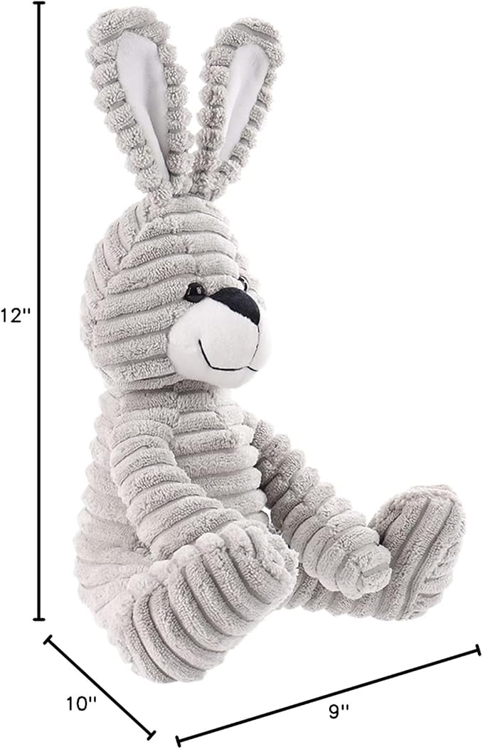 Apricot Lamb Toys Plush Corduroy Rabbit Bunny Stuffed Animal Soft Cuddly Perfect for Child (Gray Bunny,8.5 Inches