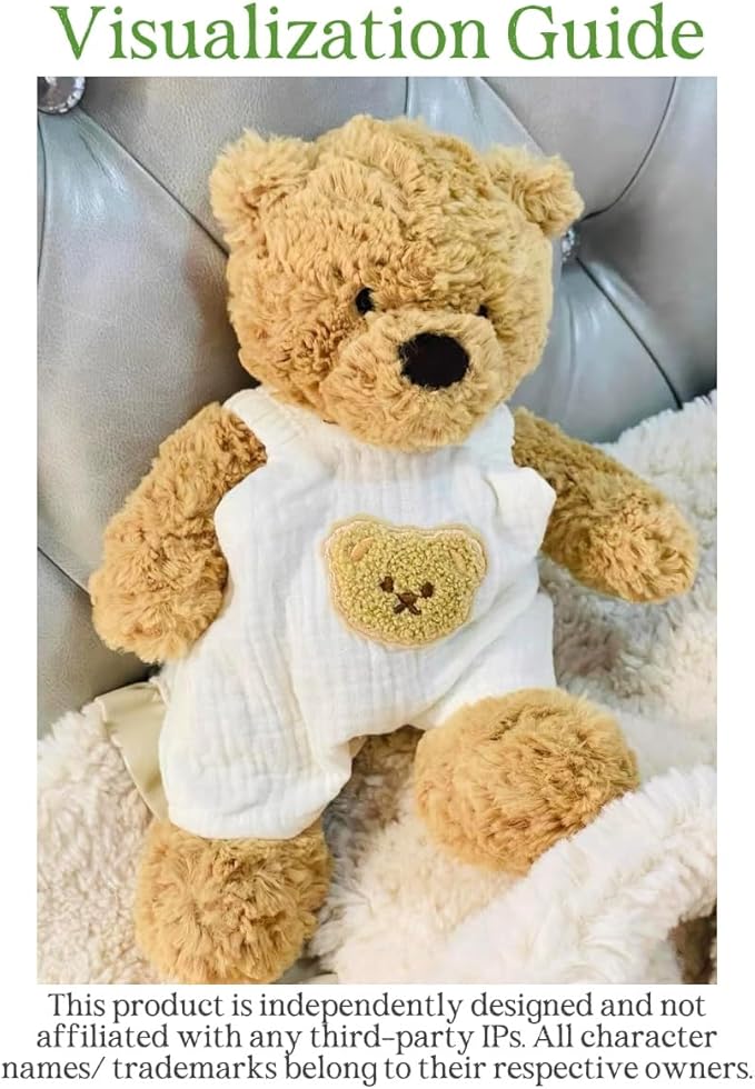 18''/47-50cm Teddybear Clothes Plush Animal Overalls Bandana Set - Baby-Inspired Design for Premium 16.5''-18'' bumblybear Huge Bartholomew Bear(No Doll)