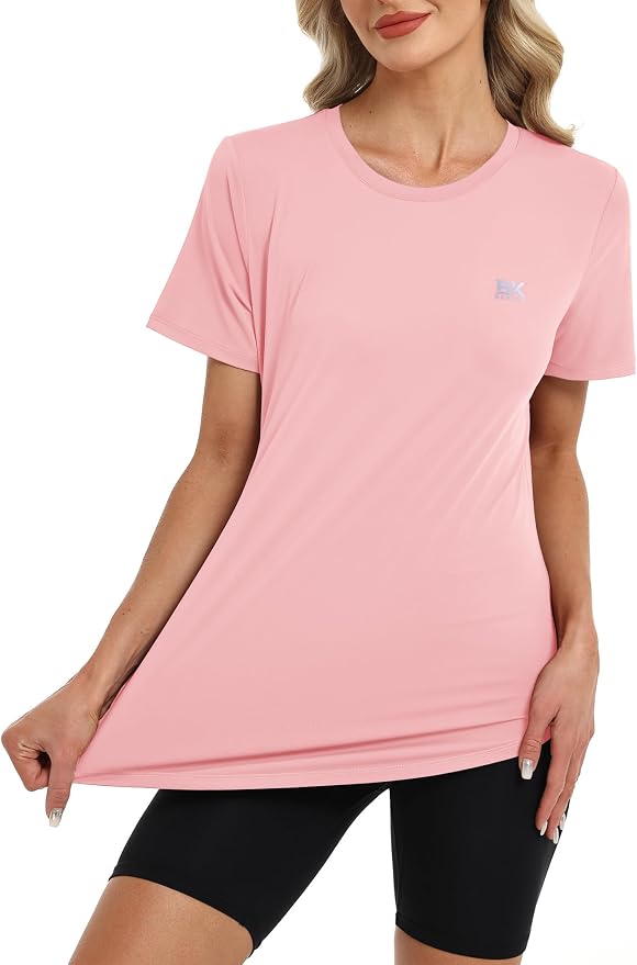BKRIVE Workout Tops for Women UPF 50+ Quick Dry Shirts (S-3XL) | Ideal for Hiking, Yoga, Running, Gym workouts, Pilstes, Tennis & Travel. Lightweight, Breathable & Moisture wicking