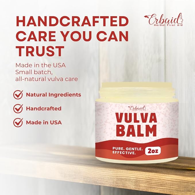 Vulva Balm – Vaginal Moisturizer for Women with Vaginal Dryness & Sensitive Skin – Natural Fragrance-Free Feminine Intimate Skin Care – Menopause & Postpartum Support – External Use Only, Made in USA