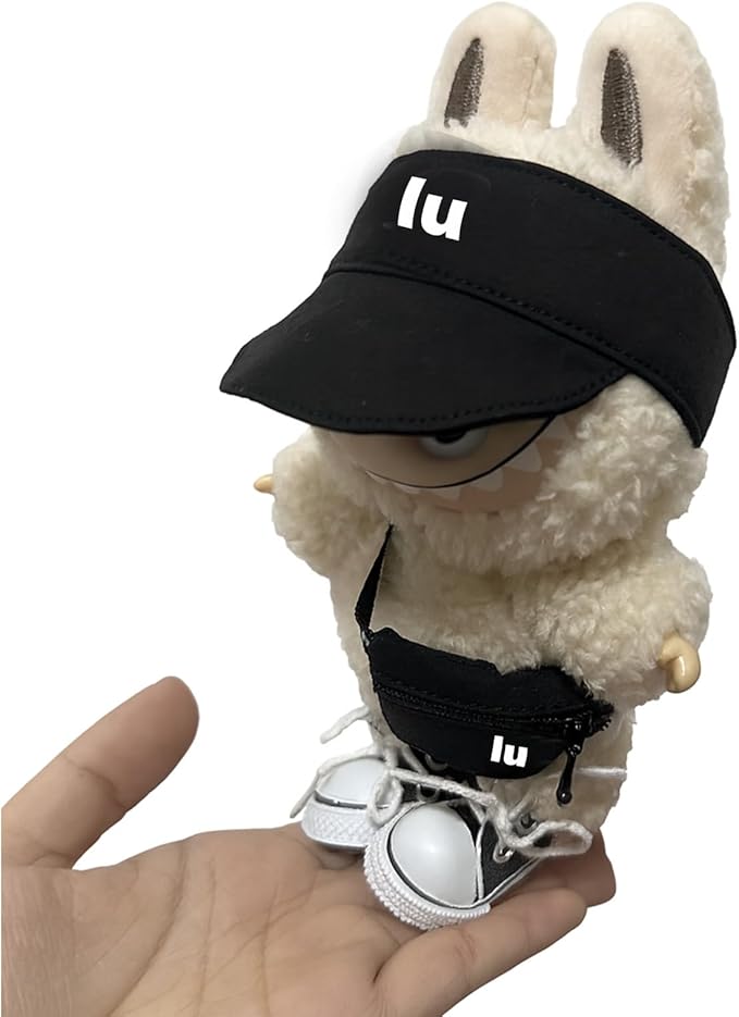 for Labubu Clothes/for Labubu Outfits,Clothes Set for 17cm Lububu Doll,3 Piece Set Hat Clothing for LA BUBU, Boys and Girls Stylish Adorable Dolls Clothes Accessories (No Doll) (014)