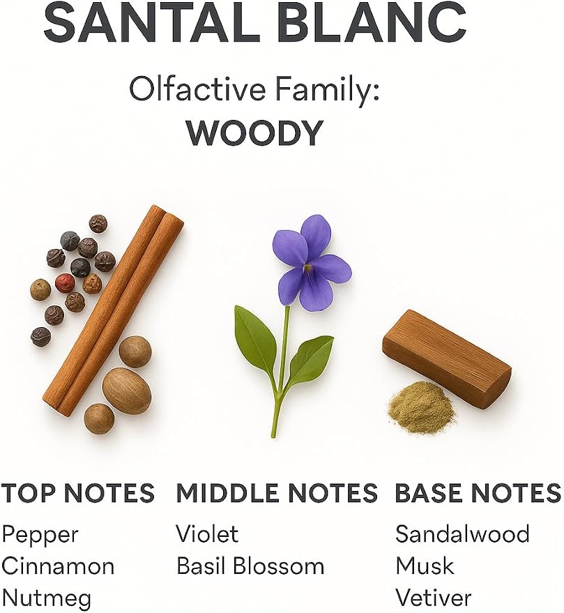 SevenAromas Santal Blanc | 145ml 5oz Hotel Scent Diffuser Oil | Woody | Sandalwood, Vetiver & Cinnamon | Luxury Hotel Aromatherapy