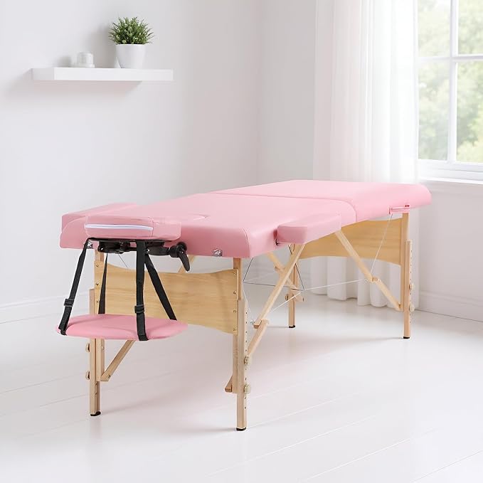 BestMassage Massage Bed Portable Massage Table 2 Folding Lash Bed Height Adjustable 28 Inch Wide Spa Table with Non-Woven Bag for Spa Footmassage Facial CareSpa Tattoo