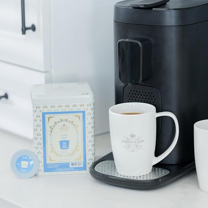 Harney and Sons Earl Grey Tea Pods, Single Use, K-Cup Compatible, Bold and Flavorful Earl Grey tea
