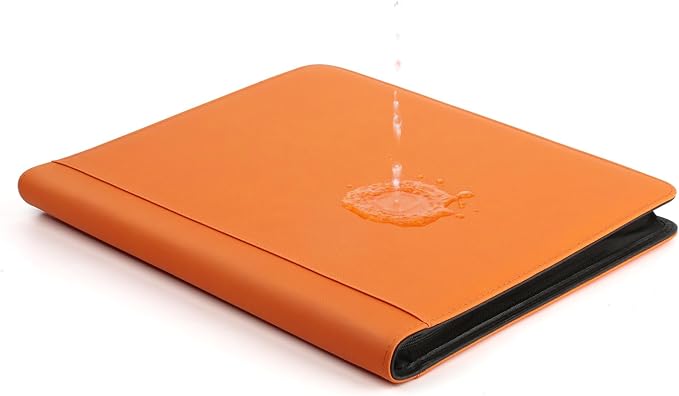 GERMUN Toploader Binder, Holds 324 Toploaders, 9 Pocket Top Loader Binders with Sleeves for 3 x 4'' Toploaders, Double-Sided Pocket Top Loader Storage Binder, Trading Card Binder - Diamond Orange
