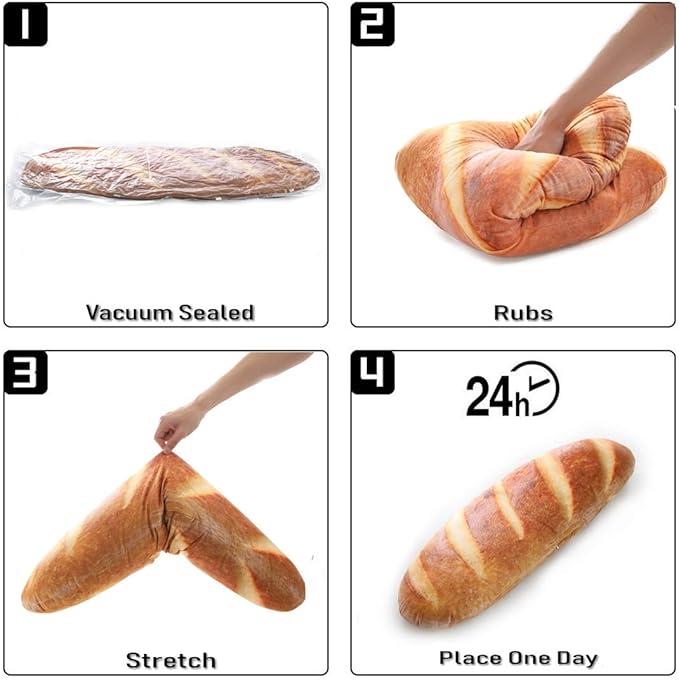 Levenkeness 3D Simulation Bread Plush Pillow,Soft Butter Toast Bread Food Pillow Lumbar Back Cushion Stuffed Toy for Home Decor 39.3"