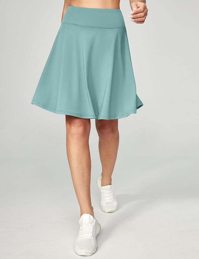 IUGA 20" Knee Length Skorts Skirts for Women with Pockets Tennis Skirt High Waisted Golf Skirts for Women Casual Athletic