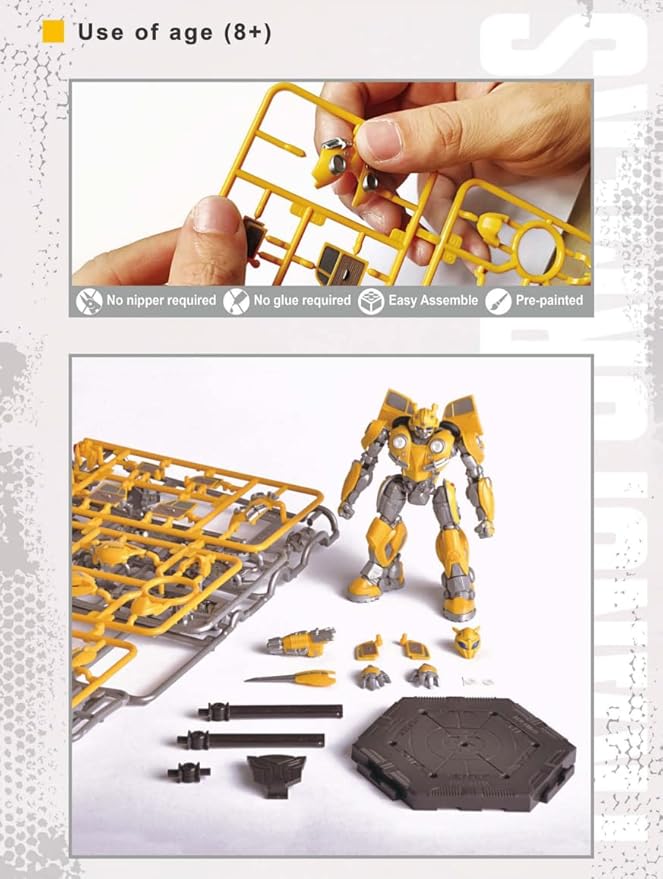 Transformers Bumblebee Figure Model Kit – Beetle Easy to Assemble 3D Articulated Action Pre Painted Collectible Series Toys Hobby 08100
