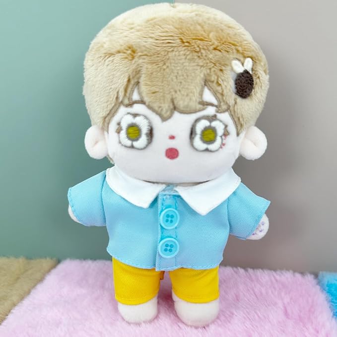 niannyyhouse 15cm-17cm Doll Clothes Duck Rabbit Hat Coat Pants Stuffed Toy Dressup (Pink)
