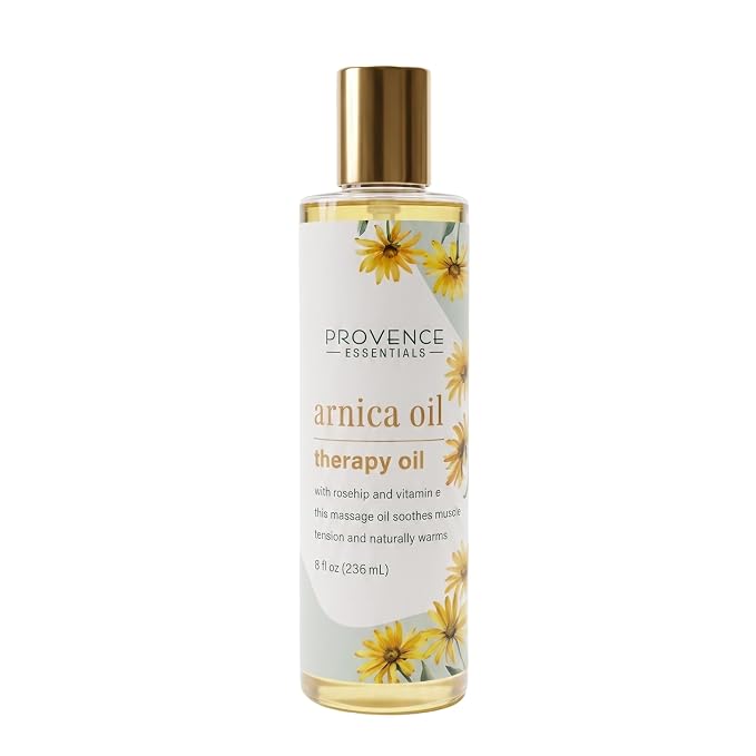 Arnica Therapy Oil with Rosehip and Vitamin E, Soothing Warming Massage Oil for Muscle Tension Relief, 8 fl oz | Arnica Muscle Relief Massage Oil with Rosehip & Vitamin E