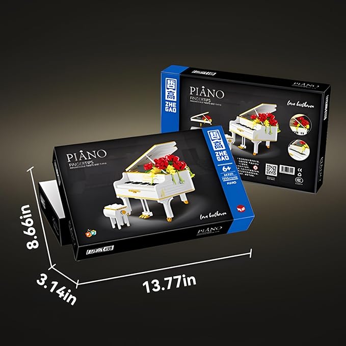 1293pcs Mini Ideas Piano Model Building Block Set, Music Lovers Collection Set, The Best Gift for Boys and Girls(White)
