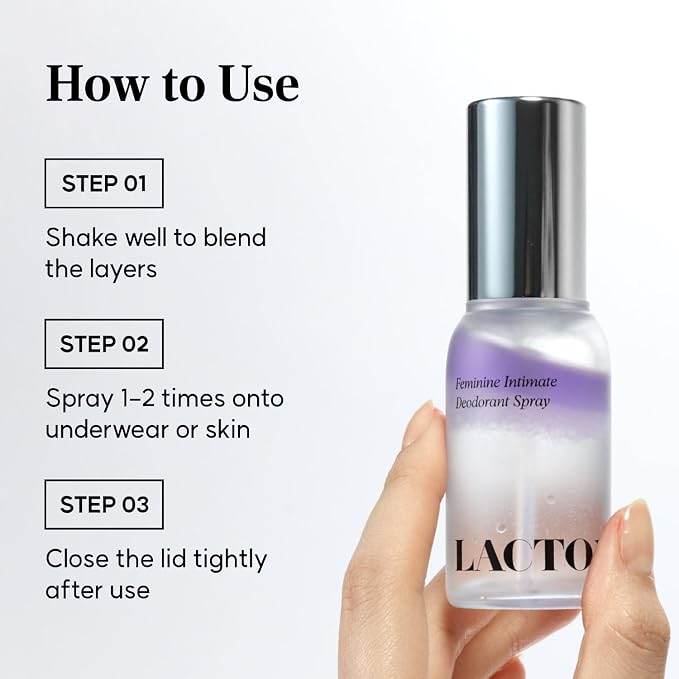 LACTOMEDI Feminine Intimate Deodorant Spray | pH Balancing Spray | Artificial Fragrance-Free | Clinically Formulated for Odor Neutralization | Gentle, and Convenient | 1.01 fl oz (Sweet Berry)