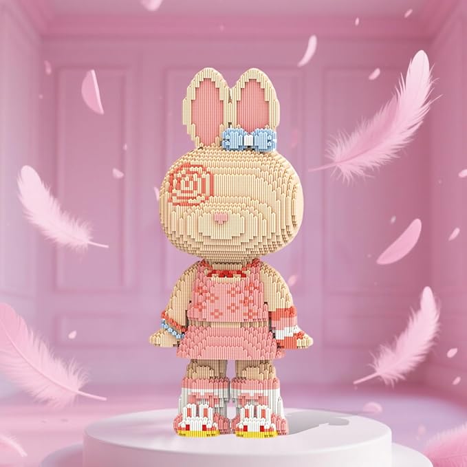 DAHONPA Animal Pink Skirt Rabbit Micro Building Blocks Set (8800 Pieces) Gift for Adults and Kids