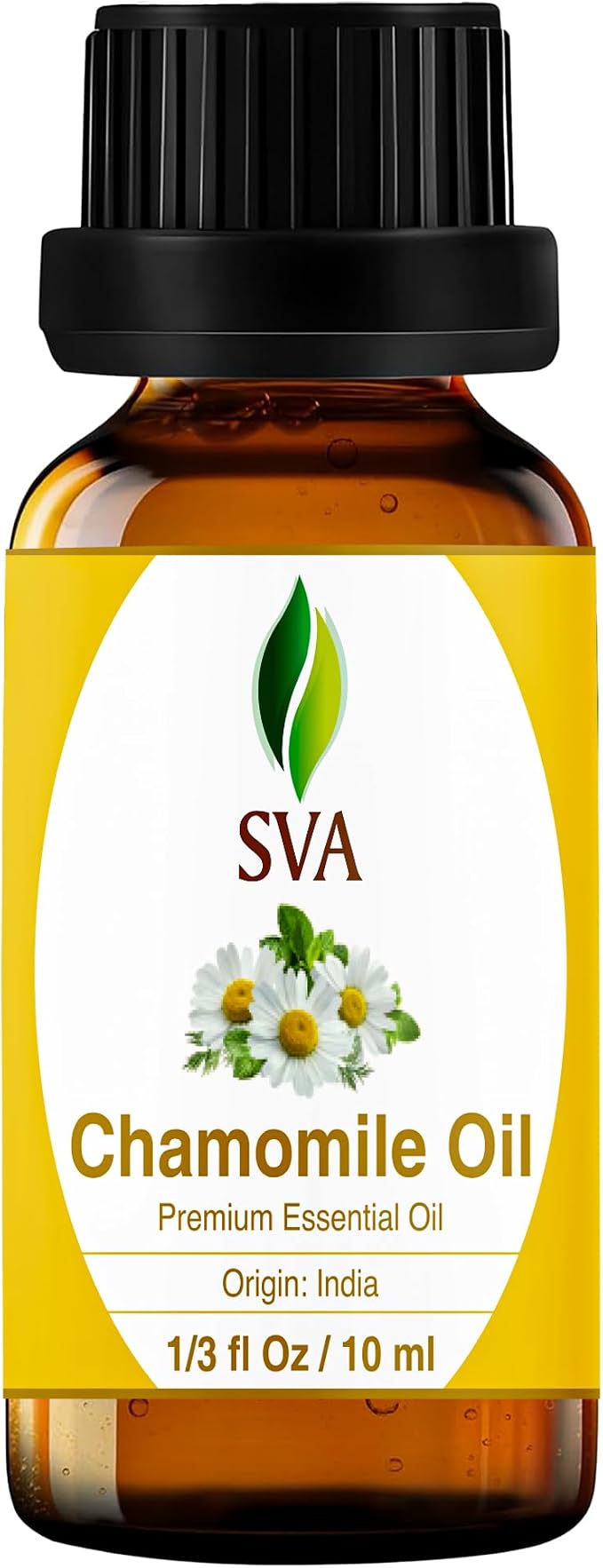 SVA Chamomile Essential Oil 1/3 Fl Oz – for Diffuser, Skin & Hair Care – Ideal for Massage & DIY Blends