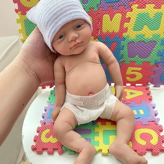 Mire & Mire Reborn Baby Dolls 12" Girl Micro Preemie Full Body Silicone Newborn Realistic Open Eyes Doll