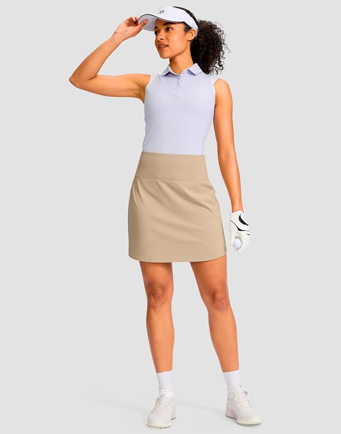 G Gradual 16"/18" Skorts for Women Golf Skirt with 2 Pockets Summer Casual | Built-In Shorts, High Waist, Soft 4-Way Stretch, Breathable Mesh Liner, Tennis Pickleball Athletic Wear, Easy To Match