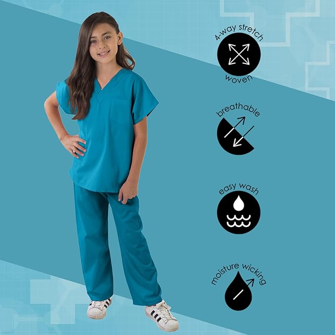 Kids Scrubs Set Super Soft Children Scrub Set Kids Doctor Dress up