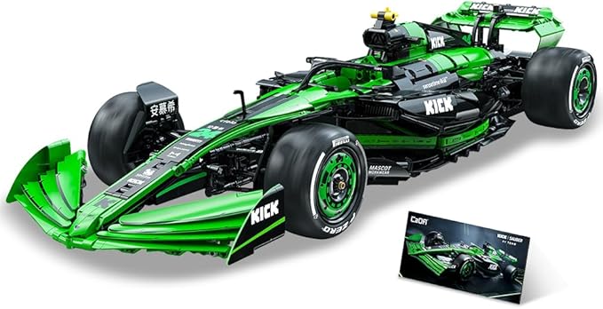 C64010W Kick Sauber F1 Team C44 Racing Building Set,MOC 1:8 F1 Building Block Car,Formula 1 Championship Super Car Model for Adults (2553pcs)