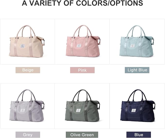 Travel Duffel Bag, Carry On Overnight Weekender Bags for Women | Travel Bag with Wet Pocket & Trolley Sleeve, For Spirit Airlines 18x14x8 Personal Item Bag