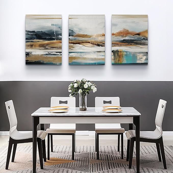 MHARTK66 Wall Art for Living Room, Abstract Nature Landscape Modern Canvas Prints Paintings Artwork for Walls, Set of 3 Large Wall Decor Pictures for Bedroom Dining Room Office Home Decoration 20x28