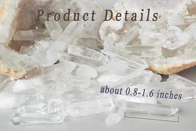 DUQGUHO Clear Quartz Crystals Points Bulks Healing Crystal Stones Irregular Shape Raw Quartz Points Crystal Wand for Jewelry Making Polishing Cabbing Reiki Energy Balance 0.8-1.6" 0.22 lb