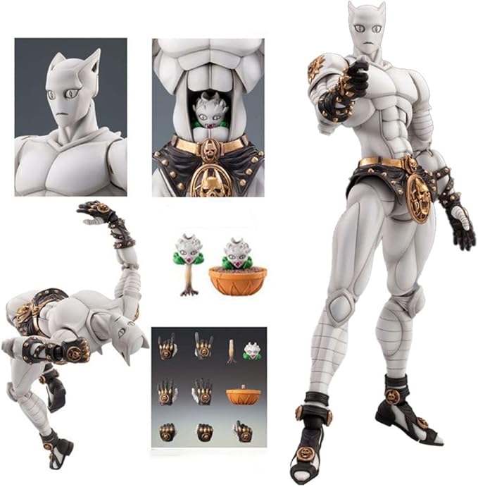 Killer Queen Figure JJBA Super Action Statue Anime Collections 6.3" Movable Joints Killer Queen Figurine Desktop Decoration Gift for Fans