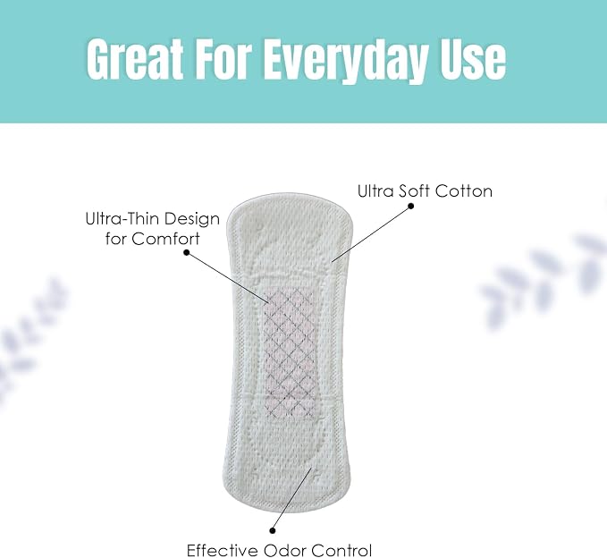 Reign Ultra Thin Panty Liners, Menstrual Sanitary Napkins for Women, Women's Period Pads (30 Count)