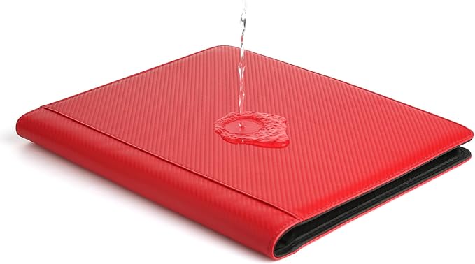 GERMUN Toploader Binder, Holds 288 Toploaders, 9 Pocket Top Loader Binders with Sleeves for 3 x 4'' Toploaders, Double-Sided Pocket Top Loader Storage Binder, Trading Card Binder - Carbon Red