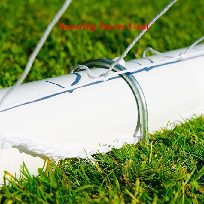 Trampolines Wind Stakes Heavy Duty U Type Sharp Ends Safety 12inch Ground Anchor Galvanized Steel for Soccer Goals, Camping Tents and Huge Garden Decoration (Trampoline Anchors 8pcs)