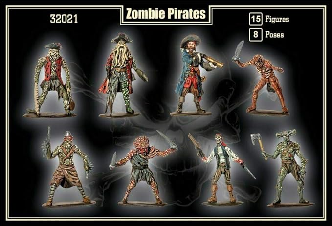 Mars Figures 32021-1/32 Zombie Pirates (15 Figure/8 Poses), Scale Model kit