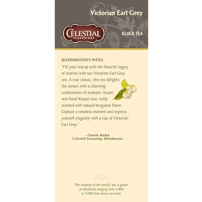 Celestial Seasonings Victorian Earl Grey Black Tea 25 Tea Bags
