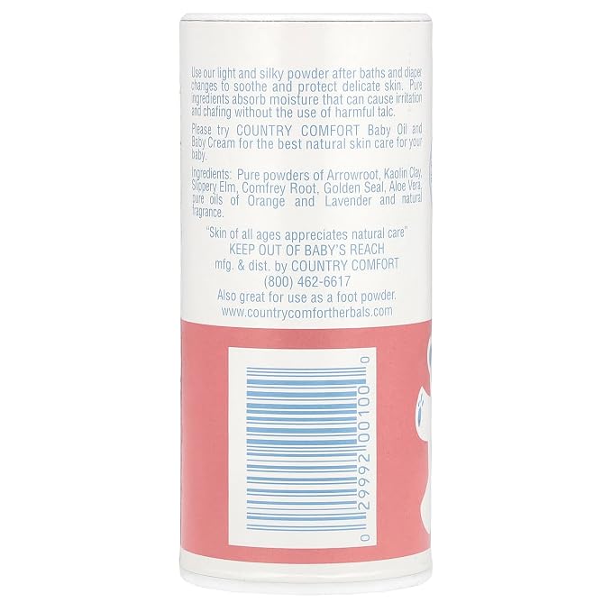 Country Comfort Pure & Natural Herbal Baby Powder, No Talc, 3 Oz