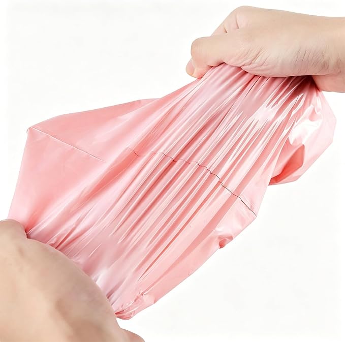 200 PCS Sanitary Napkin Disposal Bags, Self-sealing, Odor-proof, Rectangular, Plastic, 12“ x 6.7” Bags for Feminine Hygiene, Personal Waste, or Pet Waste (Pink)
