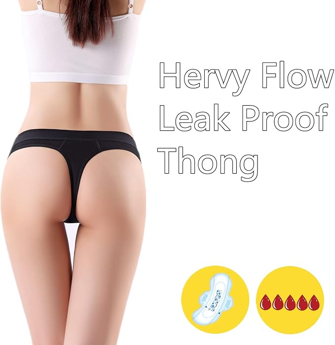 Period Underwear for women 20ML Heavy Flow Absorbent thong Leak Proof Period Thongs,Period Panties Tangas