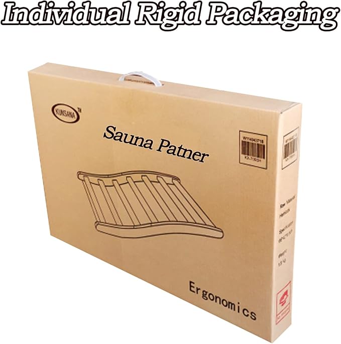 LTCCDSS 1PCS Sauna Backrest Canadian Hemlock | S-Shape Design - Slip-Resistant - Non-Toxic - Comfortable - Sauna Accessories Kit Apply to Barrel or Infrared Sauna (23.98 in * 15.54in)
