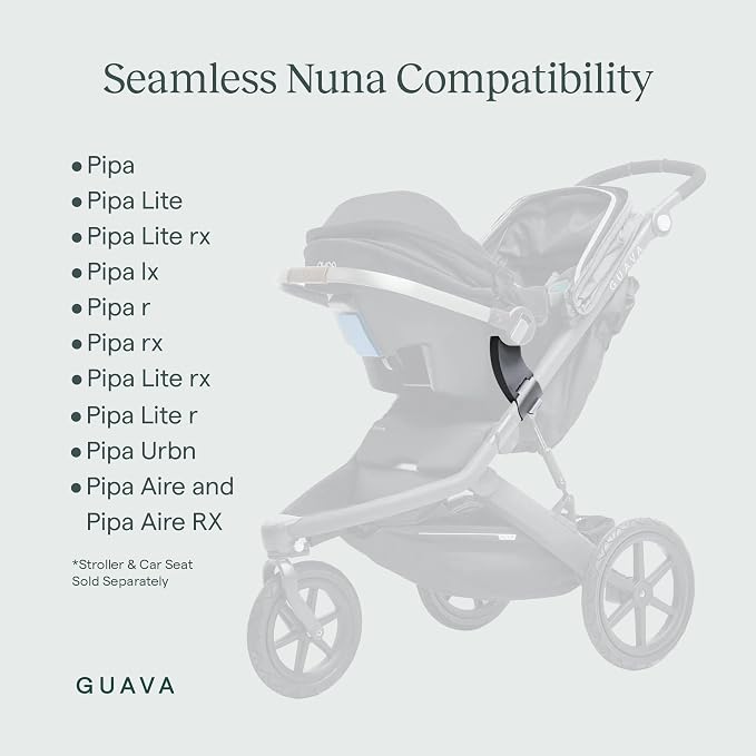 Guava Roam Stoller Car Seat Adapter for Nuna Infant Car Seats | Travel System Adapter for Roam Jogging Stroller | Easy Click-in Attachment for Seamless Transitions