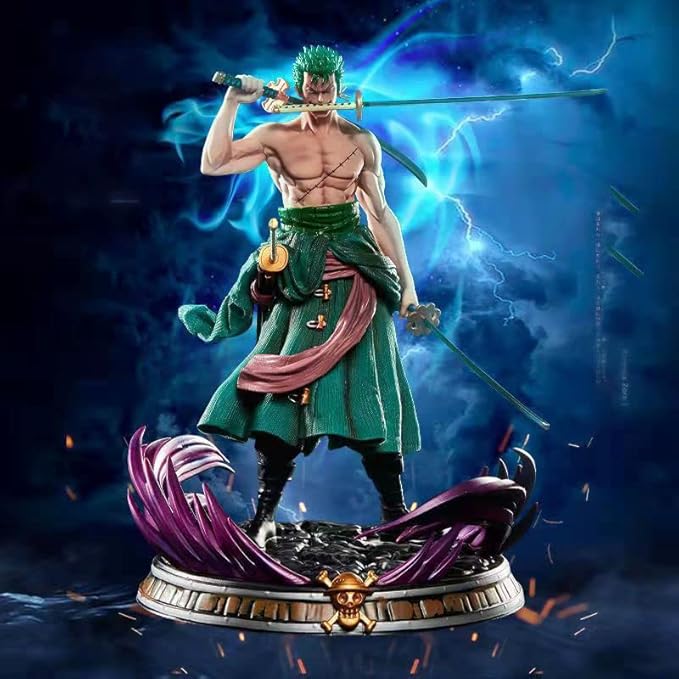 Zoro Action Figure,Three Swords Roronoa Zoro Anime Character Statue Anime Action Figure PVC Toy Figure Collection Gift for Boys and Girls