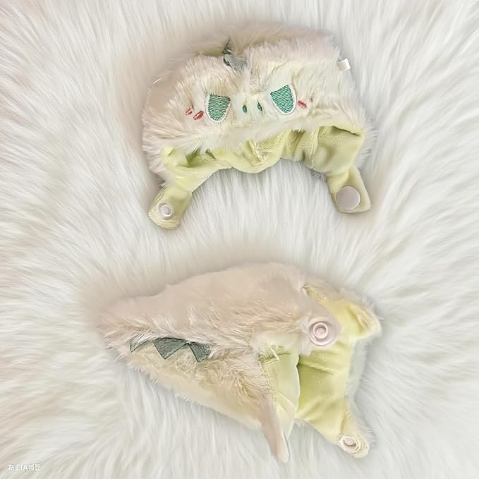 (2-Pack) 17cm Doll Clothes Set, Plush Green Dinosaur and Blue Shark Outfits for 17cm Dolls, Soft and Stylish Dress Up Doll Clothes, Adorable and Cute Clothing with Cozy Texture and Fun Design