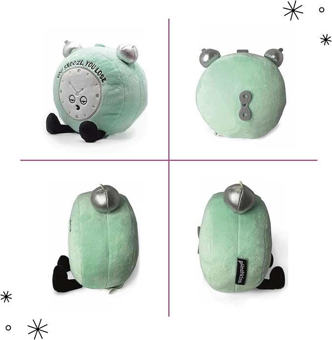Alarm Clock Plushie - You Snooze, You Lose Funny Clock Plush, Sassy & Novelty Plush Toy for Gifting