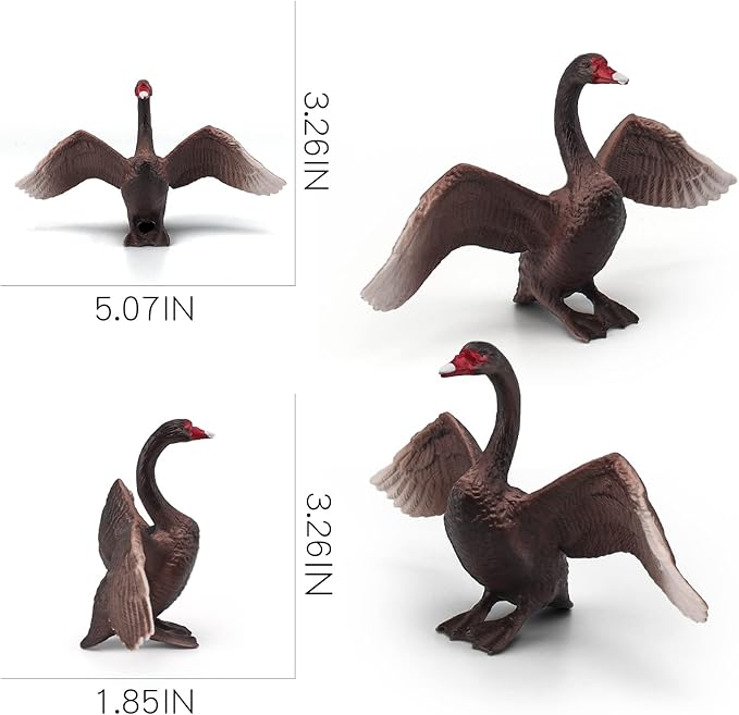 LC JoyCre 5 Inch Big Black Goose Toy Black Swan Figurine Swan Toy Animal Figure for Toddlers Preschool Animals Figures Eduactional Project Diorama Model for Kids 3 4 5 6