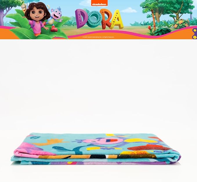 Dora The Explorer Kids Super Soft Cotton Bath/Pool/Beach Towel, 58 in x 28 in, (Offically Licensed Product) by Franco