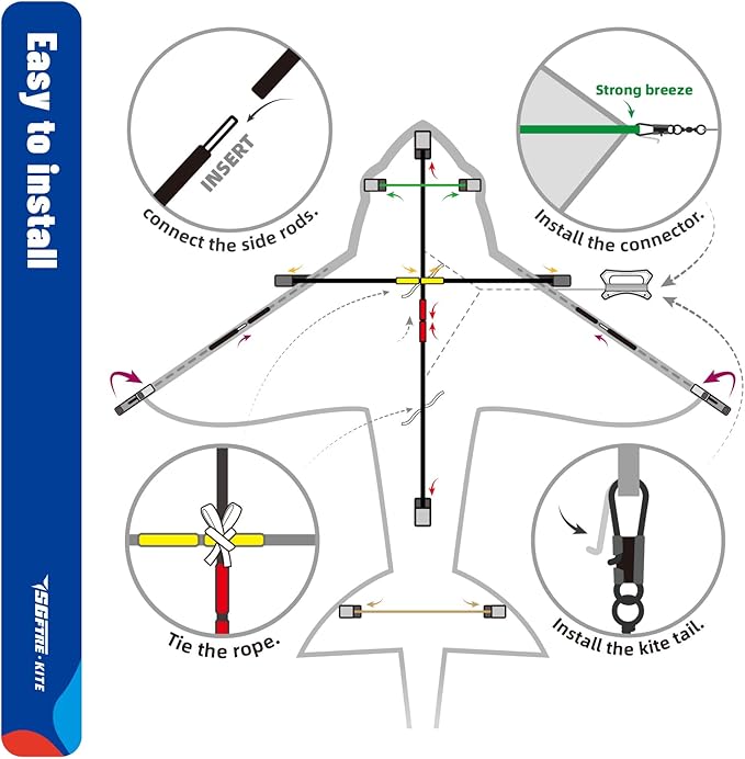 SGftre Delta Kite for Kids & Adults,Extremely Easy to Fly for Beginners,Kites for Beach Trip Park Family Outdoor Activities