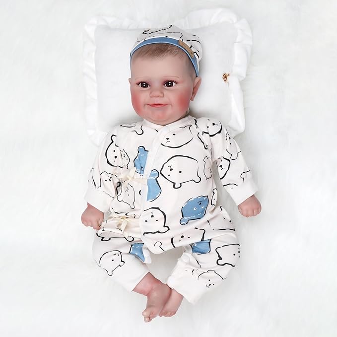 Ktaxon Reborn Baby Doll with 2 Set Clothes, 20-Inch Soft Cloth Body Realistic Baby Doll with All Accessories, Newborn Baby Dolls for 3+ Year Old Girls & Boy (Blue)
