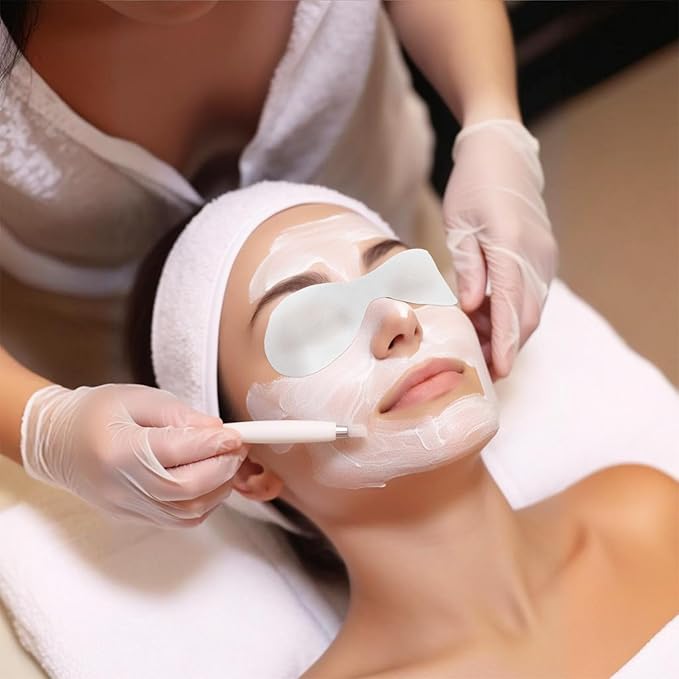 200 Sheets Eye Covers for Facials, Disposable Non Woven Eye Care Skincare Spa Paper Cotton Eyes Pads Care Facial Patches Paper Beauty Sheets for Facial Treatments Skincare Spa Home Beauty Compress