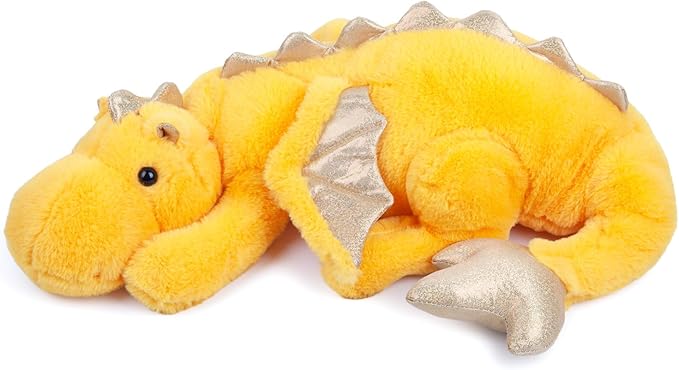 ARELUX Giant 52in 3Lb Big Yellow Dragon Large Stuffed Animals Cute Plush Toy Fuzzy Jumbo Dinosaur Pillow Plushies with Wings Cuddly Soft Green Pterosaur Plushie for Friends Family Member