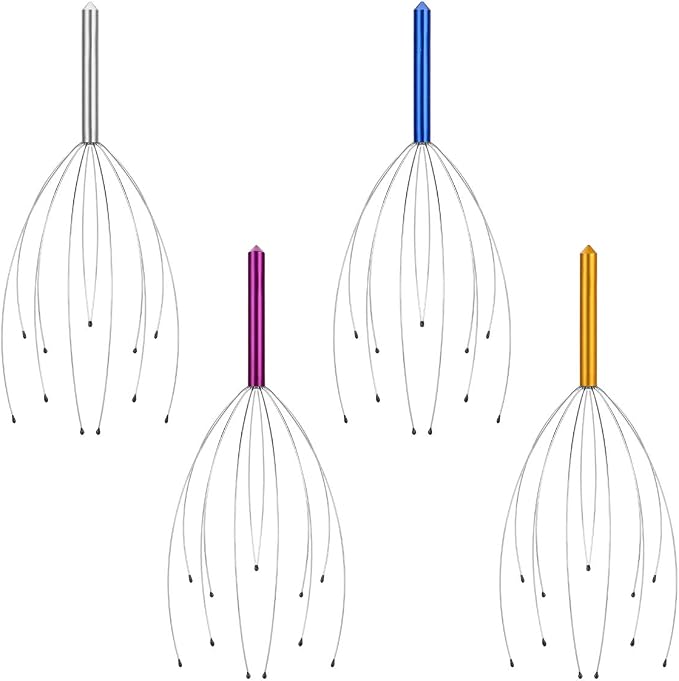 Yeipis 4 Pack Scalp Massagers, Handheld Head Massage Tingler, Scratcher for Deep Relaxation, Hair Stimulation and Stress Relief Christmas Gift