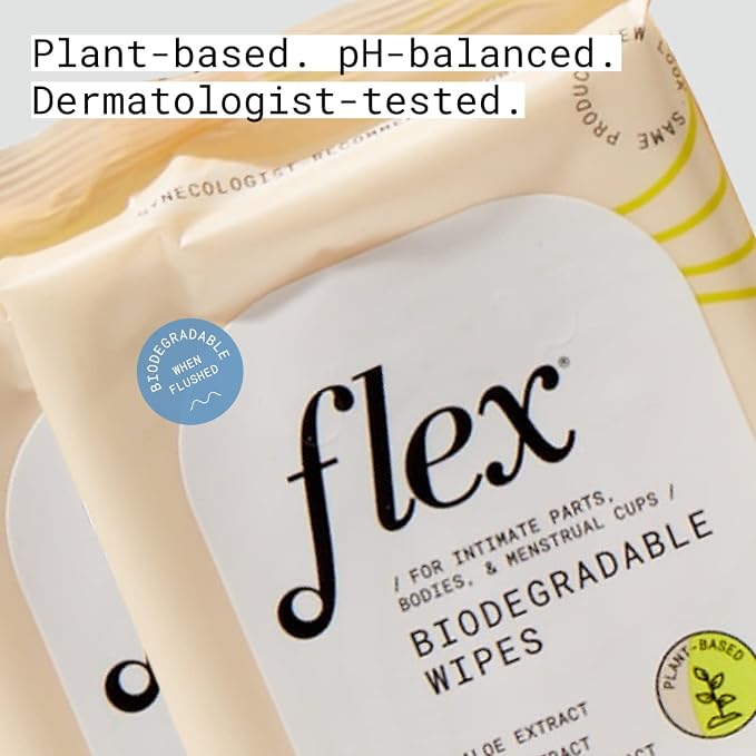 Flex Cup Starter Bundle Size 2 with Cup 02, Foaming Cleanser, and 2-Packs of Wipes (Starter Pack Size 02)